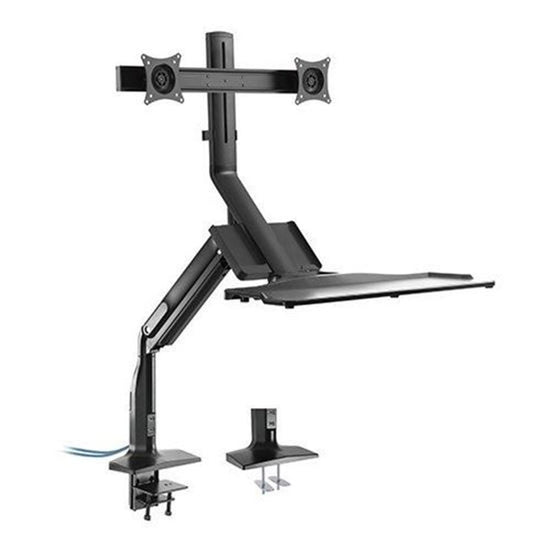 BRATECK_17-27"_Dual_Monitor_Gas_Spring_Sit-Stand_Desk_Converter._Folding_Keyboard_Tray._Counter-Balance_Gas_Spring._Integrated_Ball-Joint._2nd_Storage_Tray._Easy_Height_Adjust.