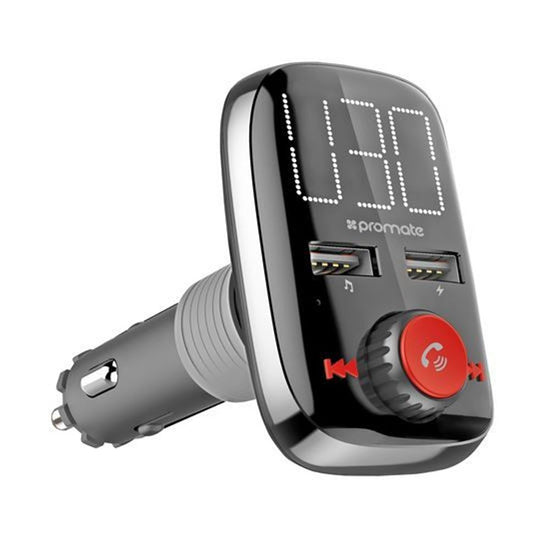 PROMATE_Wireless_In-Car_FM_Transmitter_with_Dual_USB_Charging_Ports._Easy_Plug_&_Play_Handsfree_support._Playback_via_USB,_SD_Card_&_Bluetooth._Includes_Remote_control._Colour_Black 9