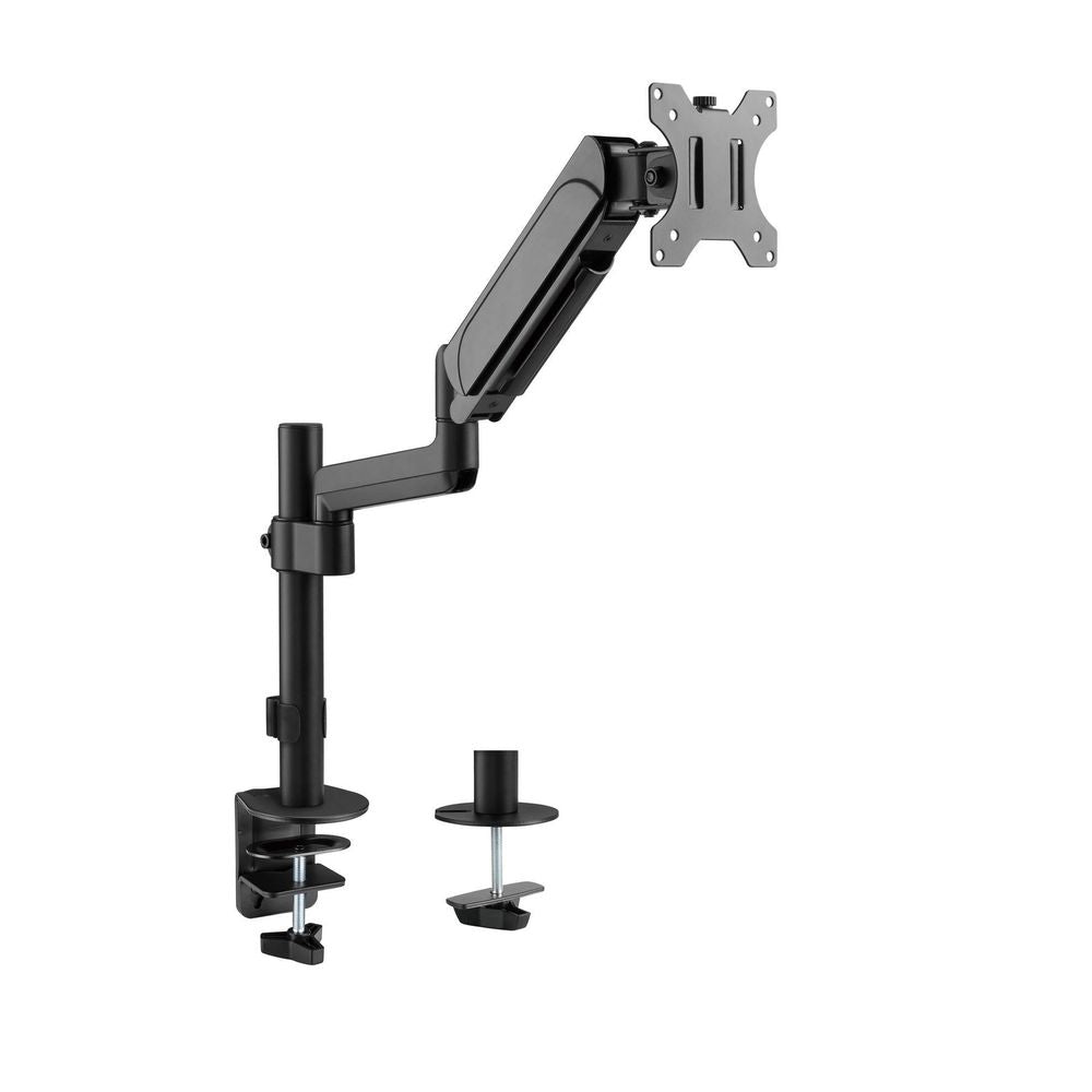 BRATECK 17"-32" Pole-Mounted Gas Spring Single Monitor Desk Mount Bracket with Detachable VESA Plate