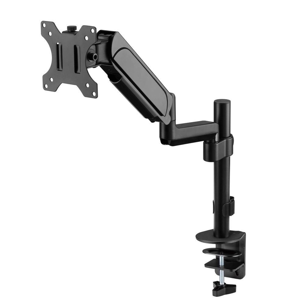 BRATECK 17"-32" Pole-Mounted Gas Spring Single Monitor Desk Mount Bracket with Detachable VESA Plate