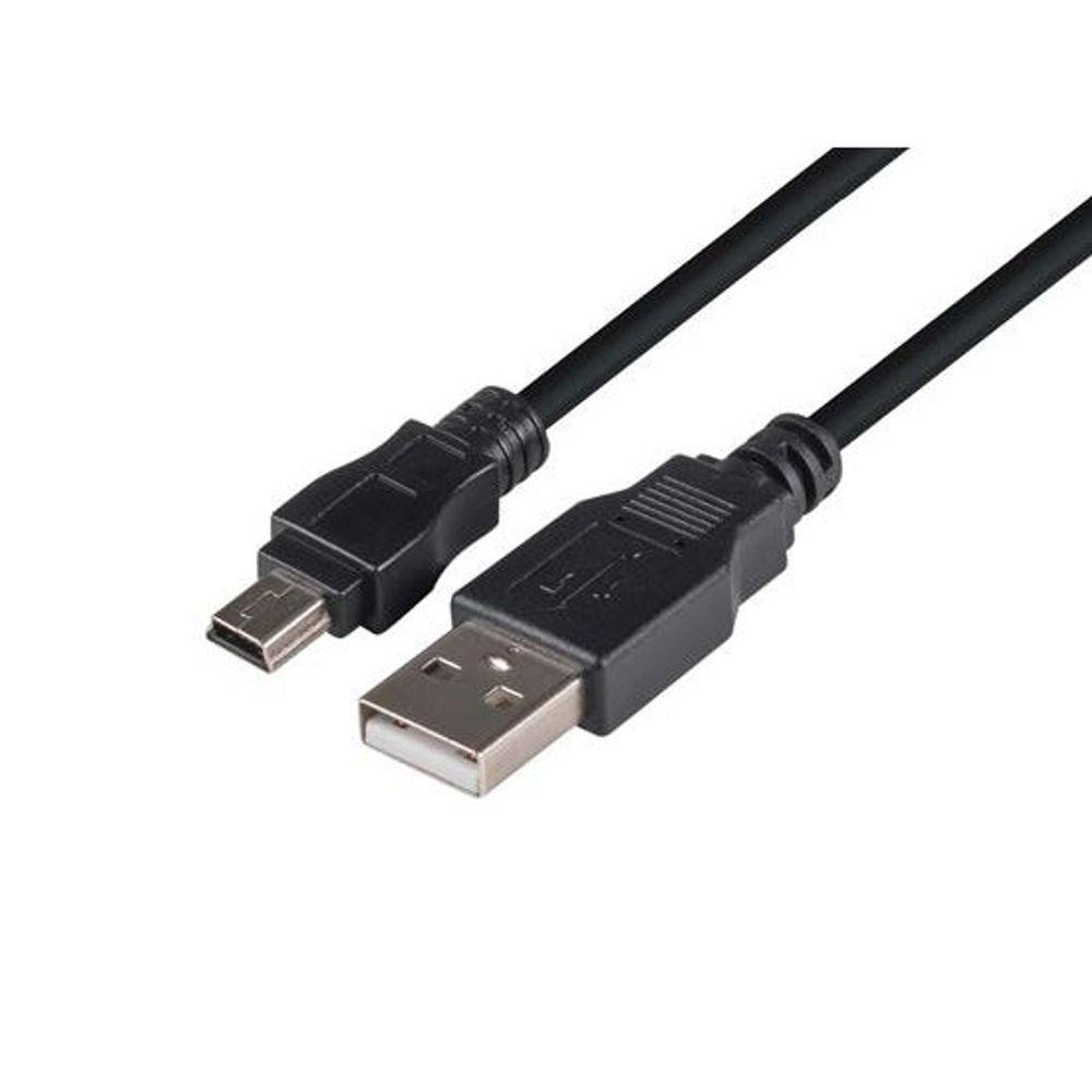 DYNAMIX 5m USB 2.0 Mini-B Male to USB-A Male Connectors.