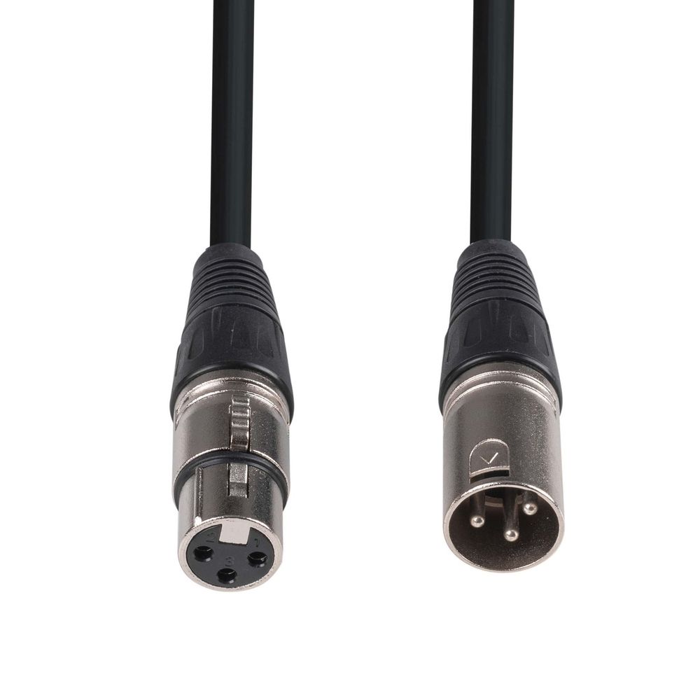 Black 2m XLR 3 Pin Male to Female Microphone Cable Extension Lead 