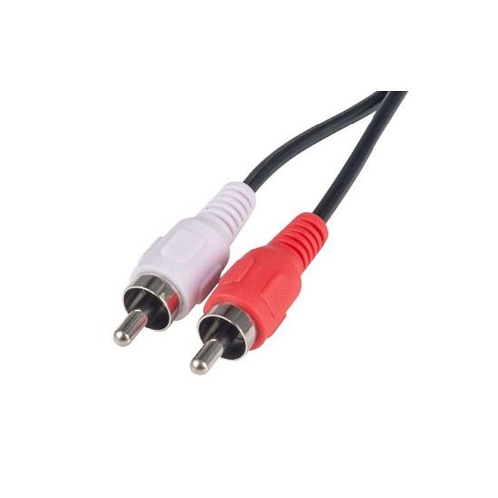 DYNAMIX 2m RCA Audio Cable 2 RCA to 2 RCA Plugs, 30AWG, Coloured Red