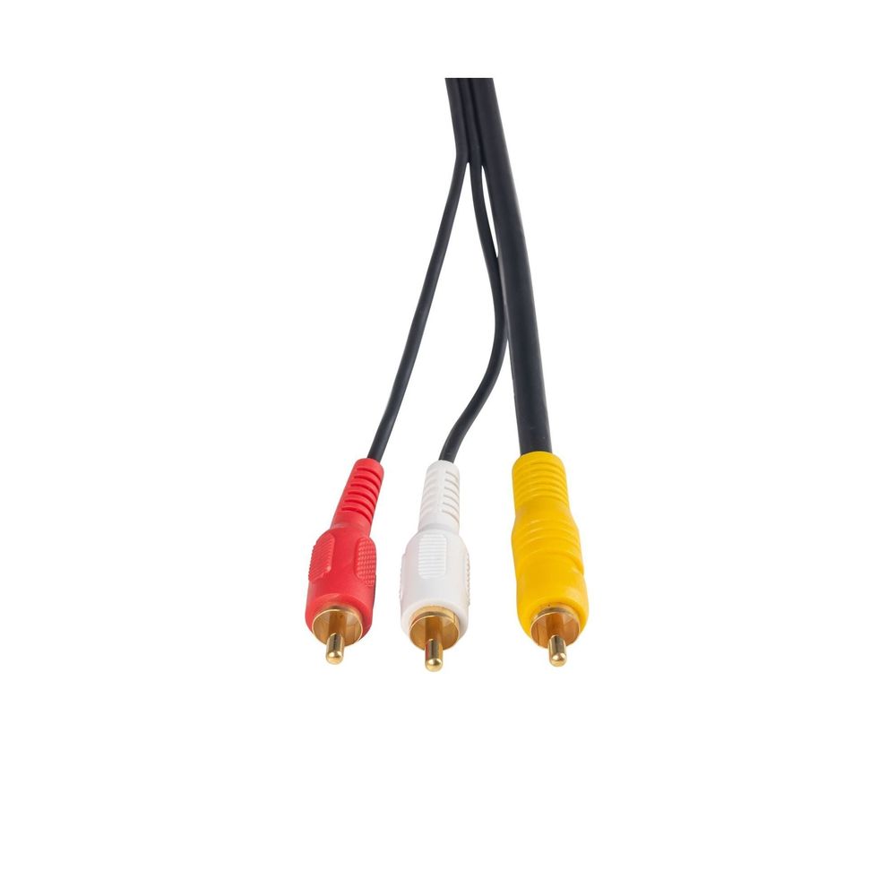 DYNAMIX 5m RCA Audio Video Cable, 7 to 3 RCA Plugs. Yellow RG59