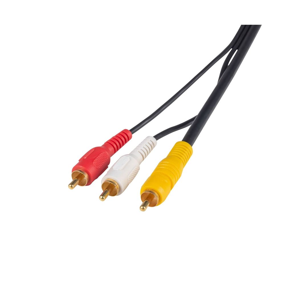 DYNAMIX 2m RCA Audio Video Cable, 4 to 3 RCA Plugs. Yellow RG59