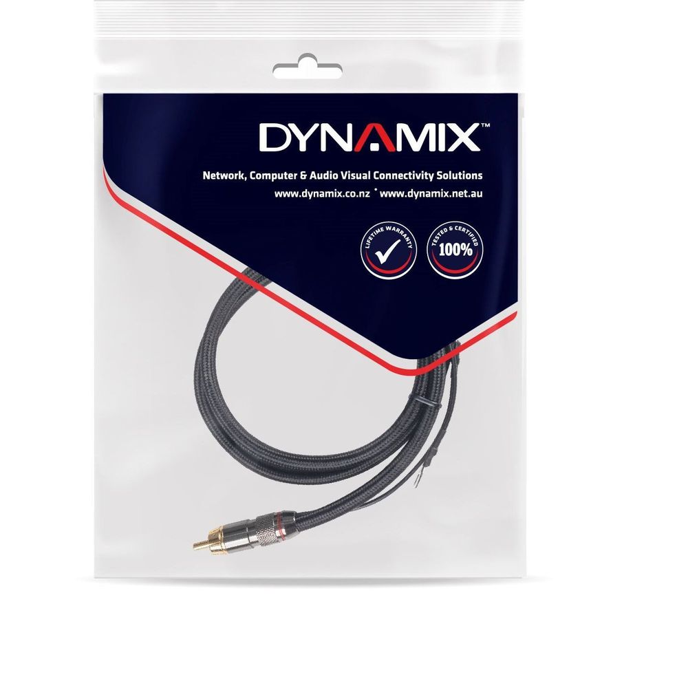 DYNAMIX 6m Coaxial Subwoofer Cable RCA Male to Male with