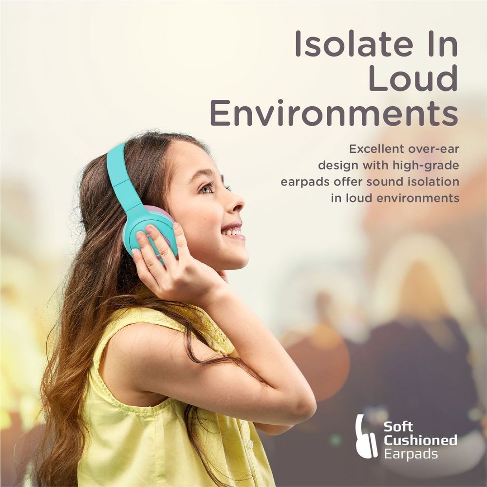 PROMATE CODDY Child-Safe Wireless Bluetooth Over-Ear Headphones. 3 Colours Options