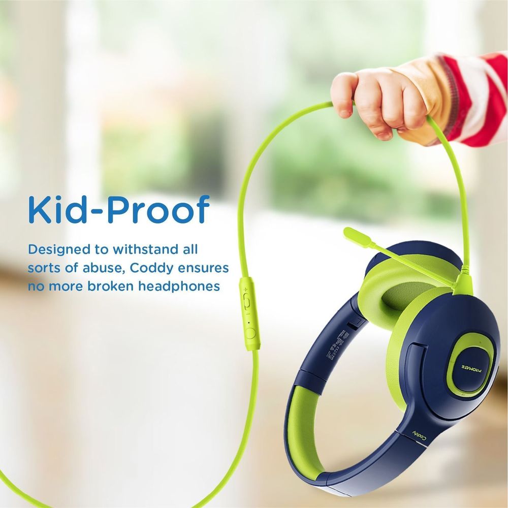 PROMATE CODDY Child-Safe Wireless Bluetooth Over-Ear Headphones. 3 Colours Options