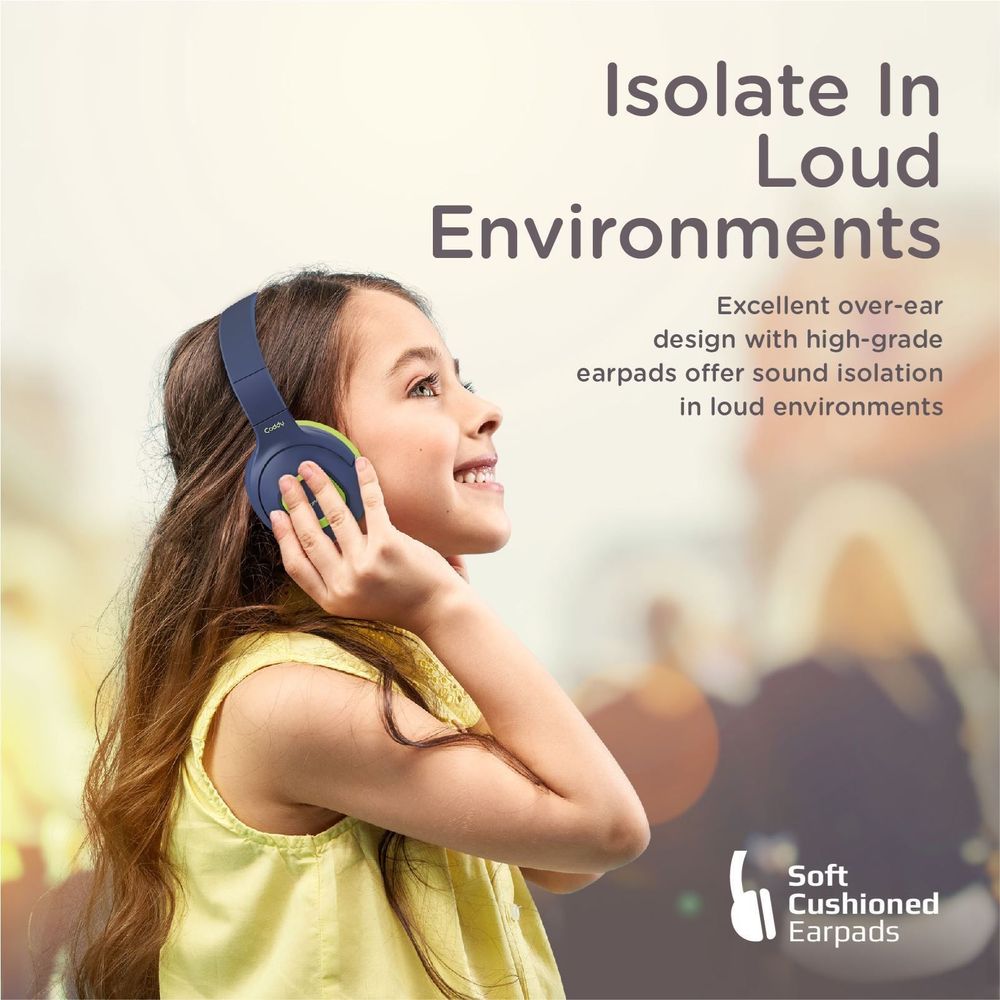 PROMATE CODDY Child-Safe Wireless Bluetooth Over-Ear Headphones. 3 Colours Options