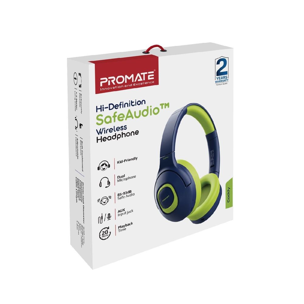 PROMATE CODDY Child-Safe Wireless Bluetooth Over-Ear Headphones. 3 Colours Options
