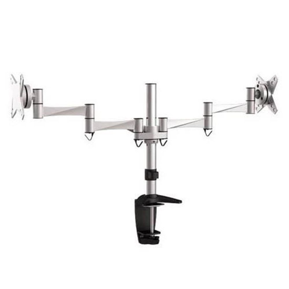 BRATECK 13"-27" Dual Monitor Desk Mount. Max Load: 8kg per Arm. Extend, Tilt and Swivel.