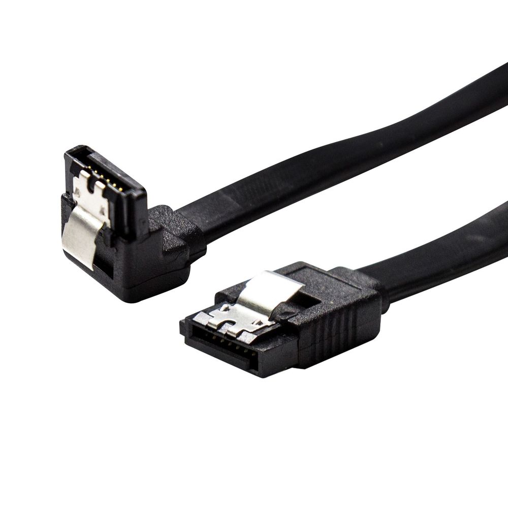 DYNAMIX 0.2m Right Angled SATA 6Gbs Data Cable With Latch. Black