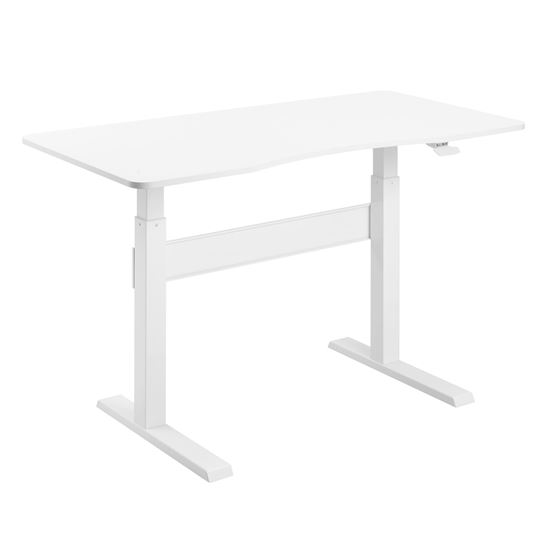 BRATECK_Height_Adjustable_Air_Lift_Sit-Stand_Desk._Includes_Desktop._Work_Surface_1450x730mm._Height_Range_740-1150mm._Weight_Cap_15Kgs._Curved-edge_for_added_Comfort._White_Colour