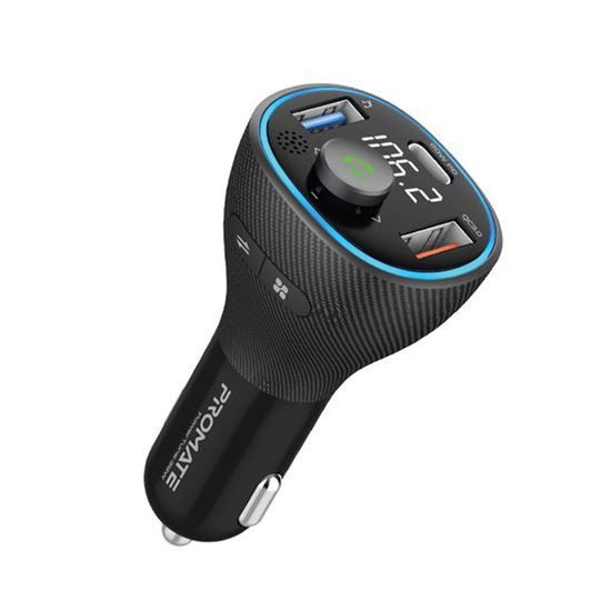 PROMATE POWERTUNE-38W - Wireless In-Car FM Transmitter with USB-C and USB-A