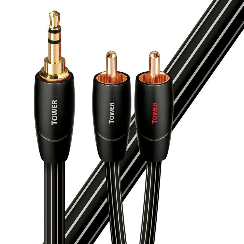 AUDIOQUEST Tower 1.5M 3.5mm to 2 RCA. Solid Long Grain Copper.