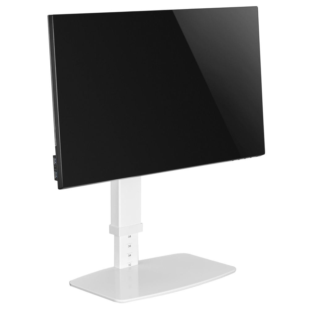 BRATECK 17"-32" Single Screen Vertical Lift Steel Monitor Stand. 10 View Height Settings, Free Tilt Design