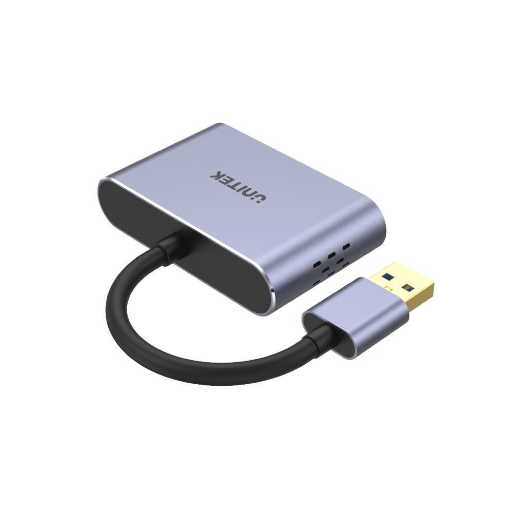 UNITEK USB-A to HDMI 2.0 & VGA Adapter with Dual Monitor Support.