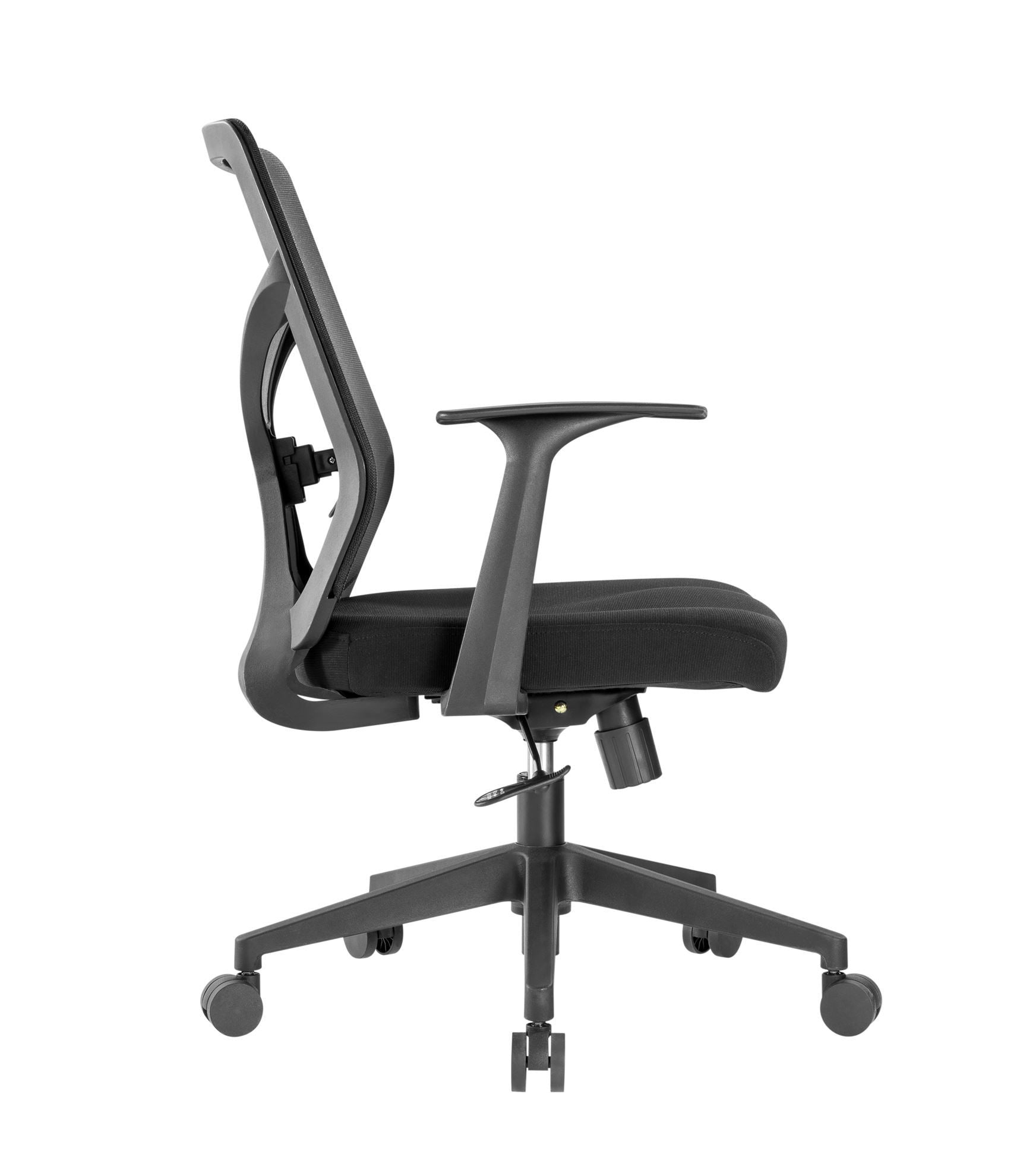 BRATECK_Premium_Office_Chair_with_Superior_Lumbar_Support._Ergonomic_with_Breathable_Mesh_Back_Pneumatic_Seat-Height_Adjustment,_Adjustable_Tilt-back,_PU_Hooded_Casters._Black_Colour.