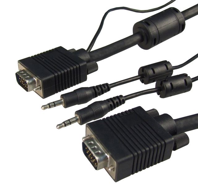 DYNAMIX_5m_VGA_Male/Male_Cable_with_3.5mm_Male/Male_Audio_Lead,_450mm._BLACK_Colour,_Coaxial_Shielded_July_ON_SALE_-_Up_to_40%_OFF 1200