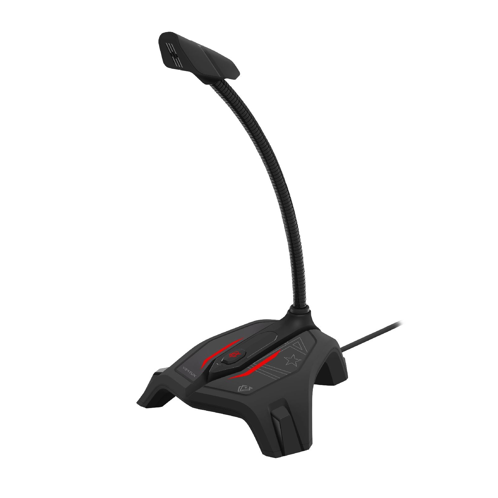 VERTUX_Gaming_Omni-directional_Distortion_Free_Microphone_with_Flexible_Gooseneck_Stand._One_Touch_Mute._Audio_Jack_Out._LED_Backlights._USB_Connector._Plug_&_Play._Black_Colour