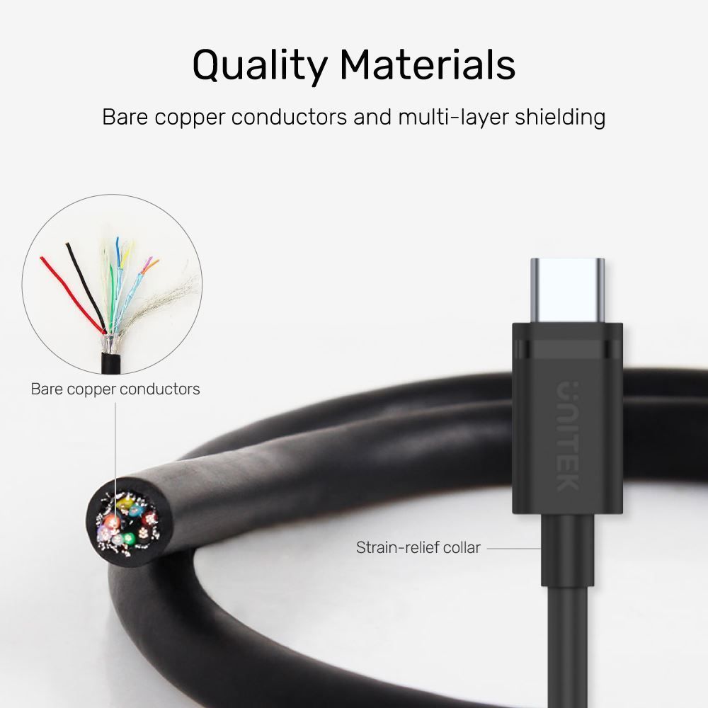 UNITEK_1.5m_USB_3.0_USB-A_Male_To_USB-C_Cable._Reversible_USB-C._Supports_Data_Transfer_Speed_up_to_5Gbps._Sync_and_Charging._Black_Colour. 306