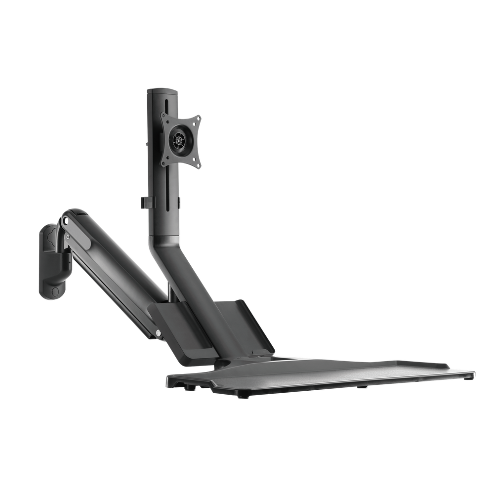 BRATECK 17-32" Wall Mount Single Monitor Gas Spring Sit-Stand