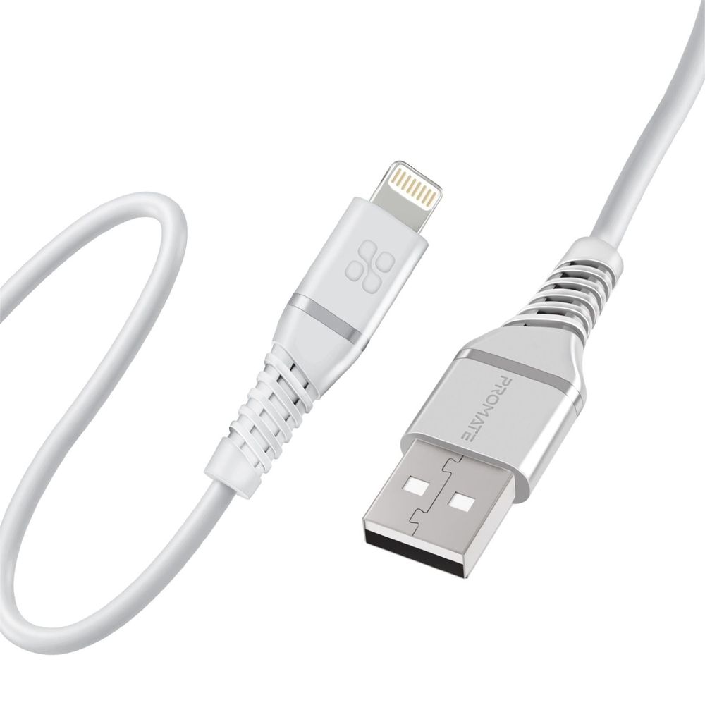 PROMATE 1.2m MFI Certified USB-A to Lightning Data & Charge Cable.