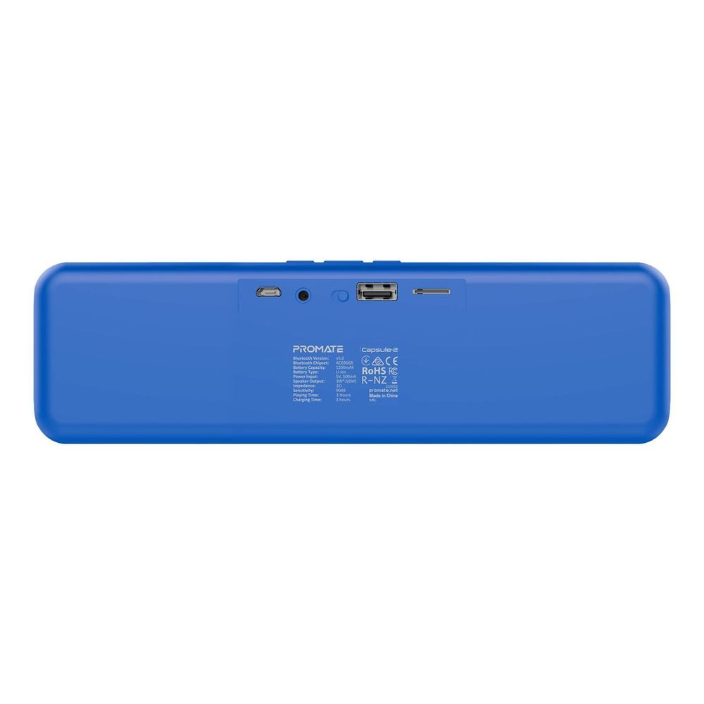PROMATE CAPSULE-2 6W Wireless HD Bluetooth Portable Speaker. Built-in 1200mAh, Colour Options