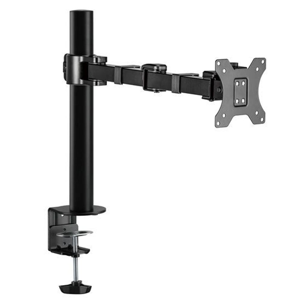 BRATECK 17"-32" Single Monitor Articulating Arm. Max Load: 12kg, VESA 75xx75 & 100x100. Extend, Tilt and Swivel