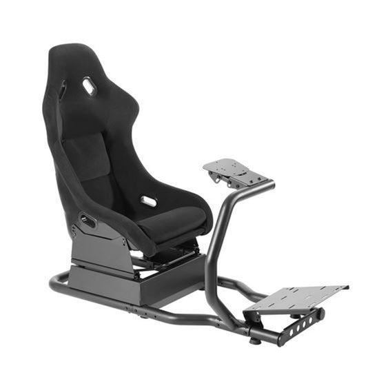 BRATECK LRS01-BS Premium Racing Simulator Cockpit Seat with Adjustable Fiberglass Bucket Seat