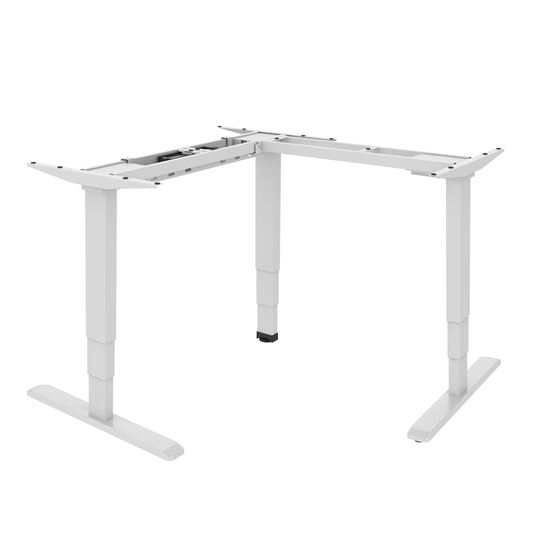BRATECK_L-Shape_Electric_Sit-Stand_Desk_Frame_with_Triple_Motors._Programmable_Height_Range_620-_1280mm._Touch_Control_Panel._Max_Weight_150Kgs._White_Colour._*Desk_Top_Purchased_Separately*