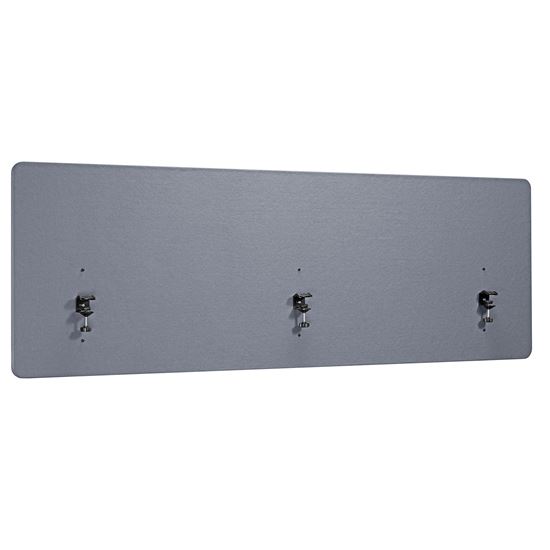 BRATECK_1.8m_Desktop_Privacy_Panel_with_2x_Heavy-Duty_Clamp._Felt_Surface_to_Reduce_Office_Noise._Screen_Dims_1800x600x20mm._Grey_Colour._Pair_with_TP18075_or_TP18075L