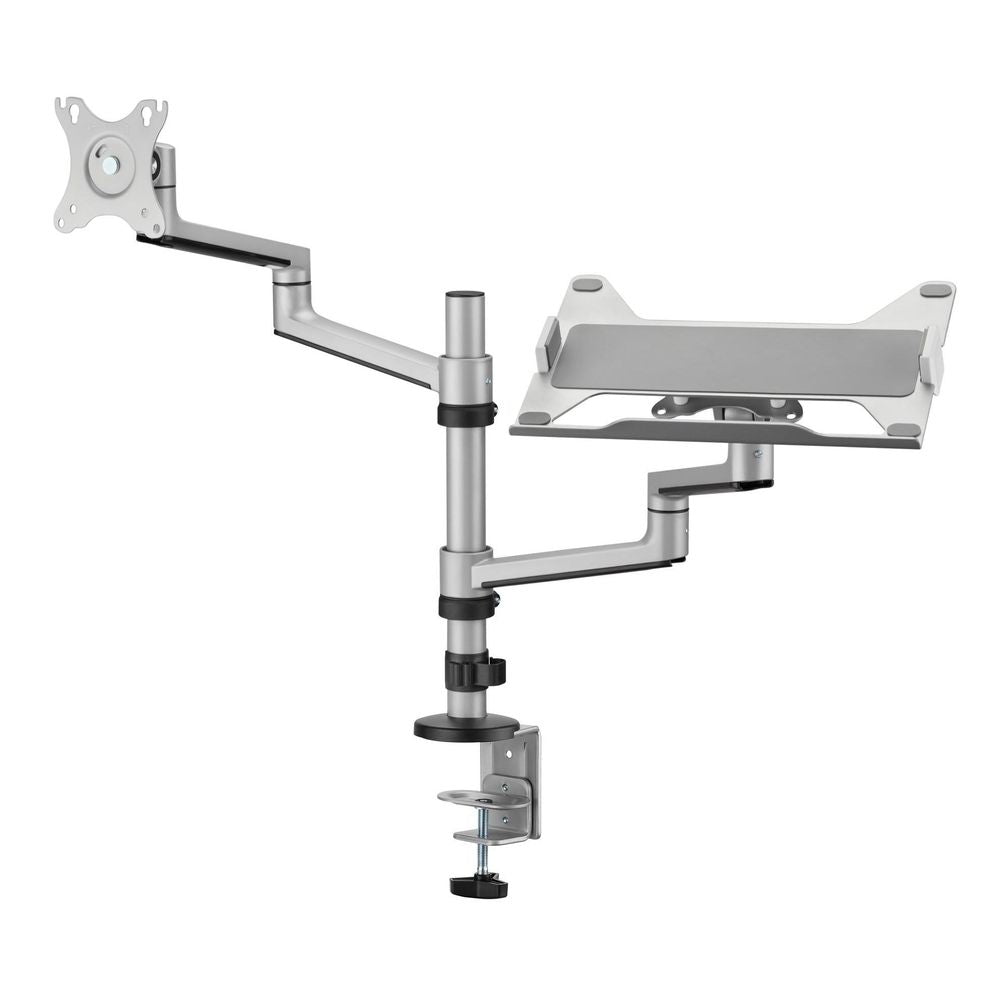 BRATECK 17"-32" Dual Arm Premium Articulating Monitor Arm & PC Tray.