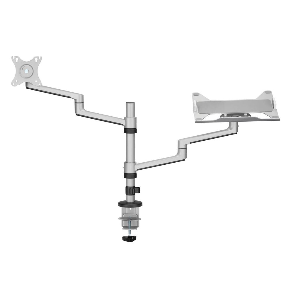 BRATECK 17"-32" Dual Arm Premium Articulating Monitor Arm & PC Tray.