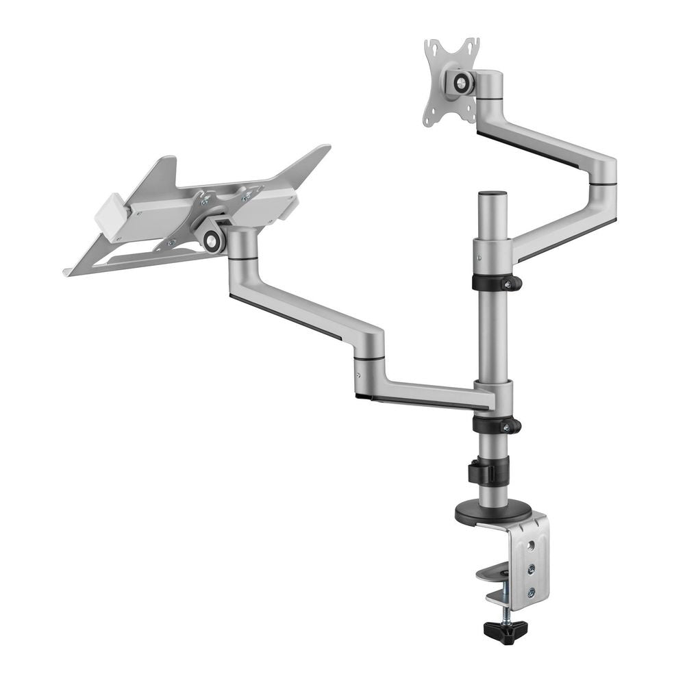 BRATECK 17"-32" Dual Arm Premium Articulating Monitor Arm & PC Tray.