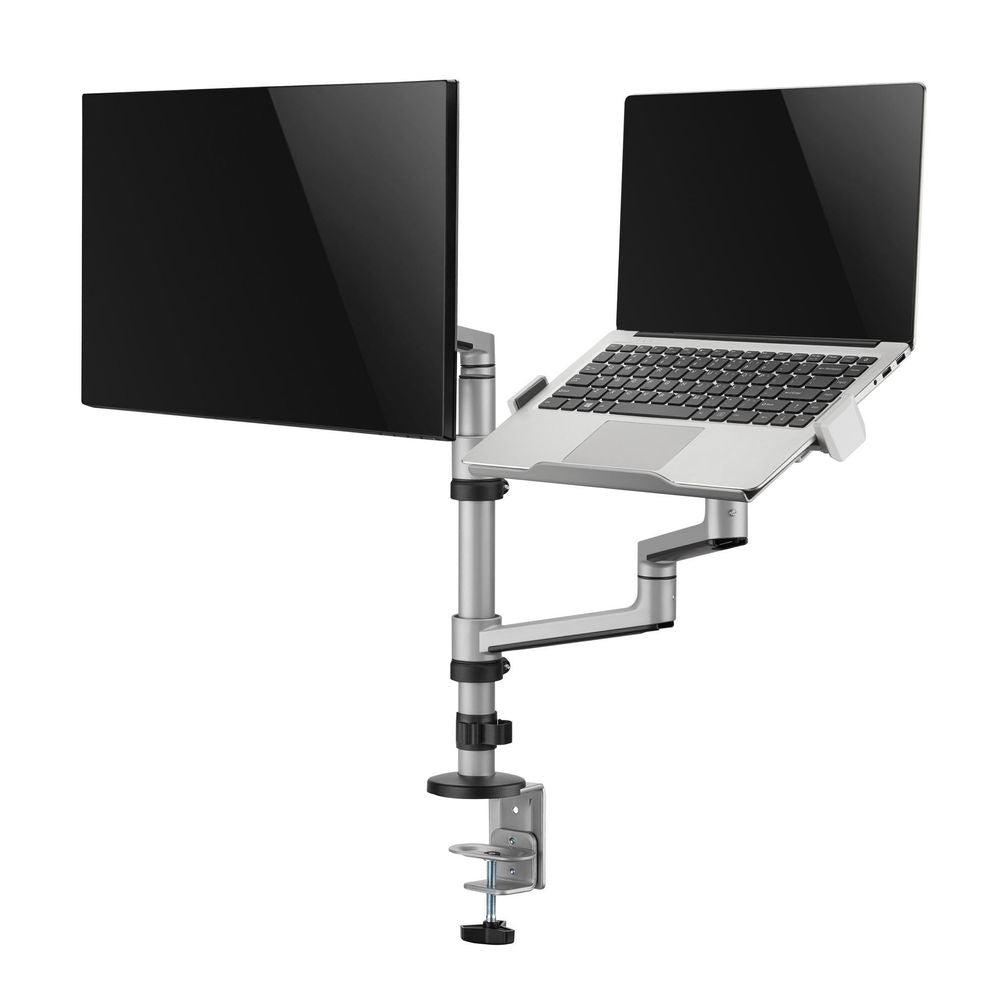 BRATECK 17"-32" Dual Arm Premium Articulating Monitor Arm & PC Tray.
