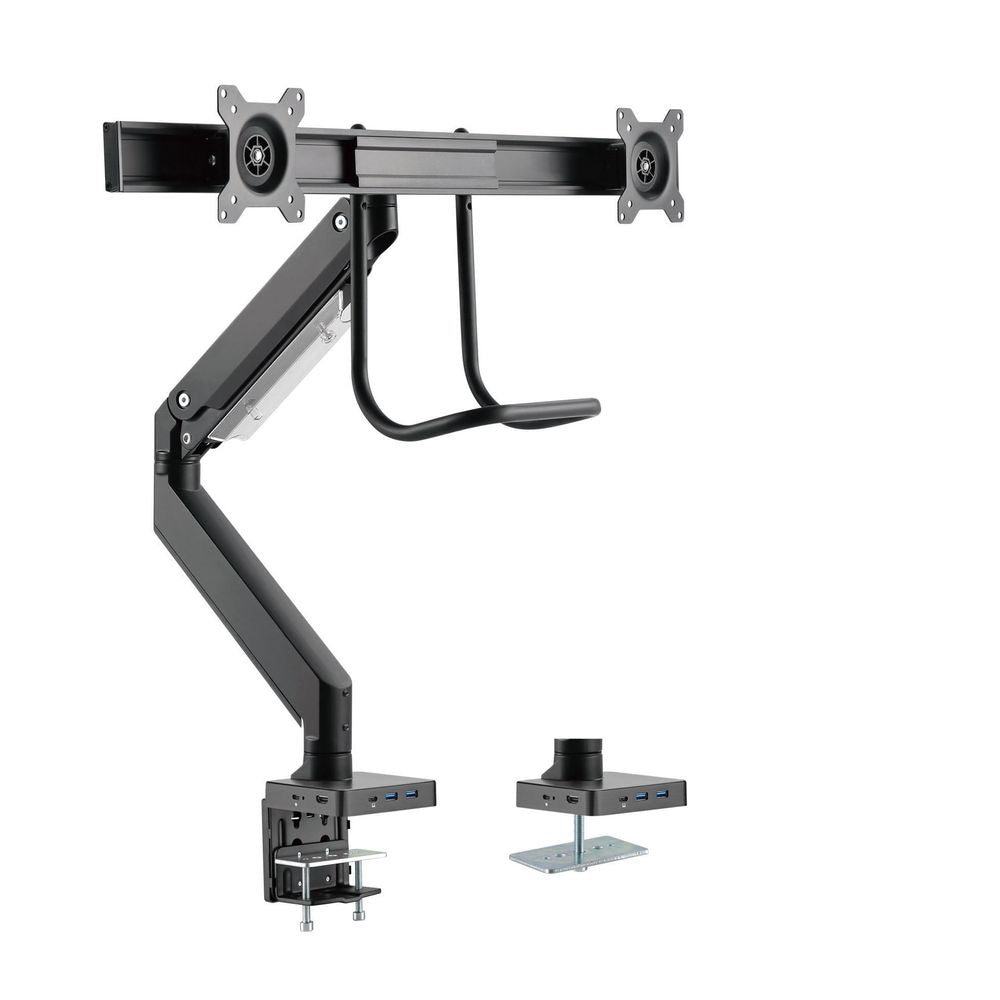 BRATECK 17"-32" Dual Monitor Gas Spring Arm with Built-in Docking