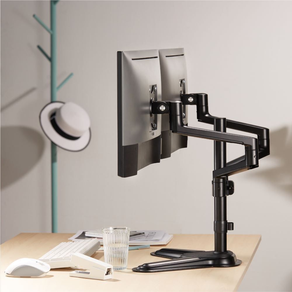 brateck 17"-32" dual arm premium articulating monitor stand. tech supply shed