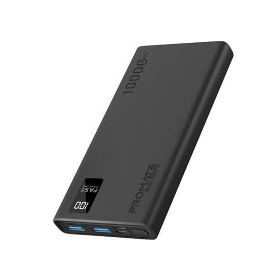 promate 10000mah power bank with smart led display & super slim tech supply shed