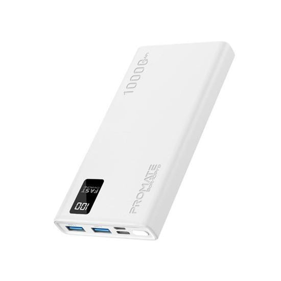 PROMATE 10000mAh Power Bank with Smart LED Display & Super Slim - Colour Options