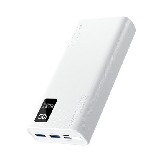 PROMATE 20000mAh Power Bank with Smart LED Display & Super Slim - Colour Options