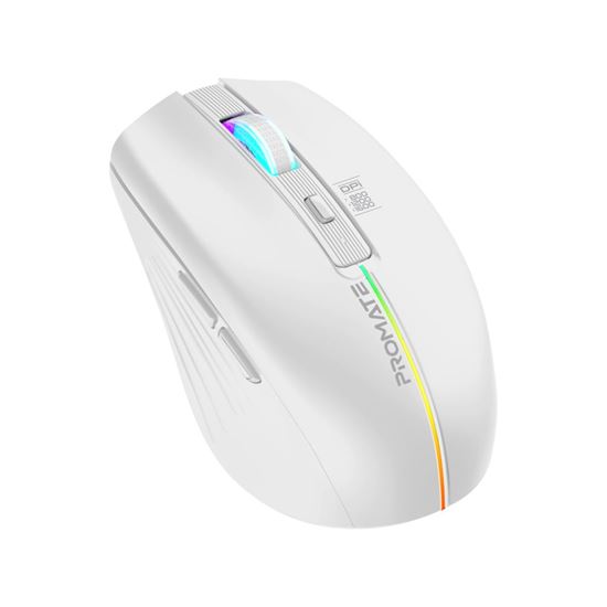 PROMATE Ergonomic Wireless Optical Mouse with LED Rainbow Lights. Colour Options