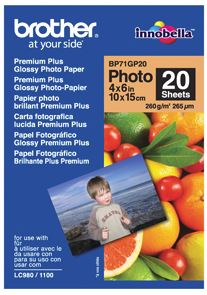 brother bp71gp20 6x4 glossy 260gsm inkjet paper 20 sheets tech supply shed