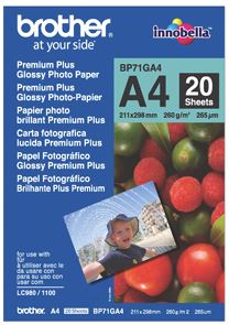 brother bp71ga4 a4 glossy 260gsm inkjet paper 20 sheets tech supply shed