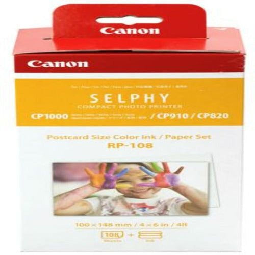 canon rp-108 selphy 6x4 photo paper & ink kit - 108 sheets tech supply shed