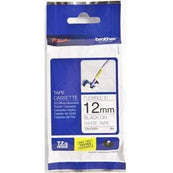 brother tze-fx231 12mm x 8m black on white flexi id tape tech supply shed