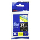 brother tze-355 24mm x 8m white on black tape tech supply shed
