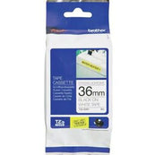 brother tze-s261 36mm x 8m extra strength black on white tape tech supply shed