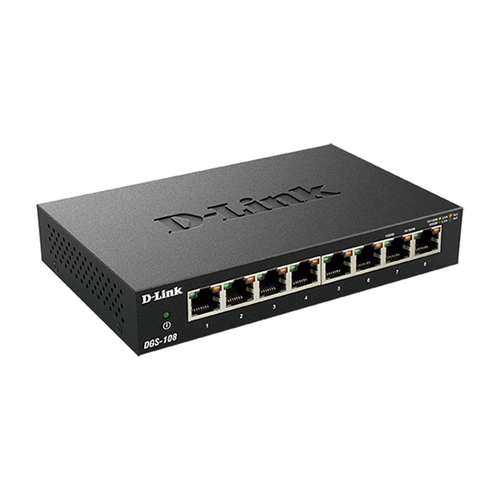 D-Link DGS-108 8-Port Gigabit Desktop Switch (Metal Housing)