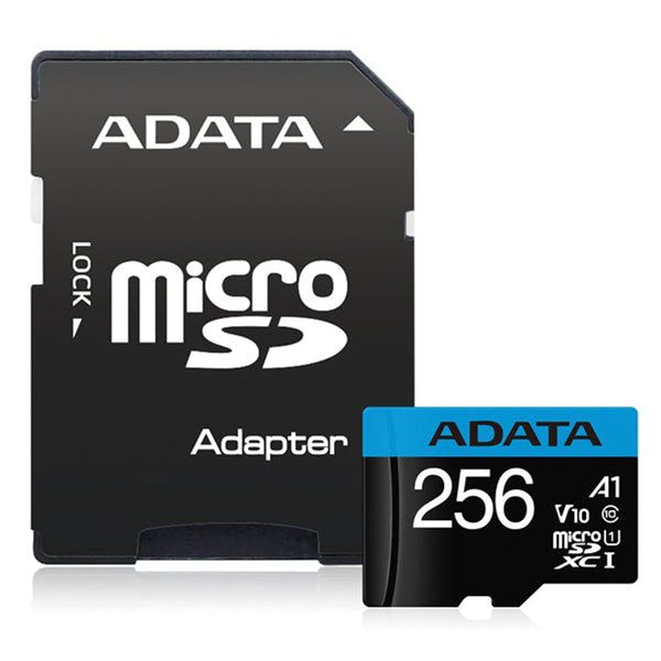adata premier microsdxc uhs-i a1 v10 card 256gb + adapter tech supply shed